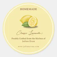 Crafted with Love Homemade Lemonade Classic Round Sticker