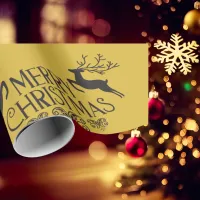 Merry Christmas - Black and Gold | Wrapping Paper