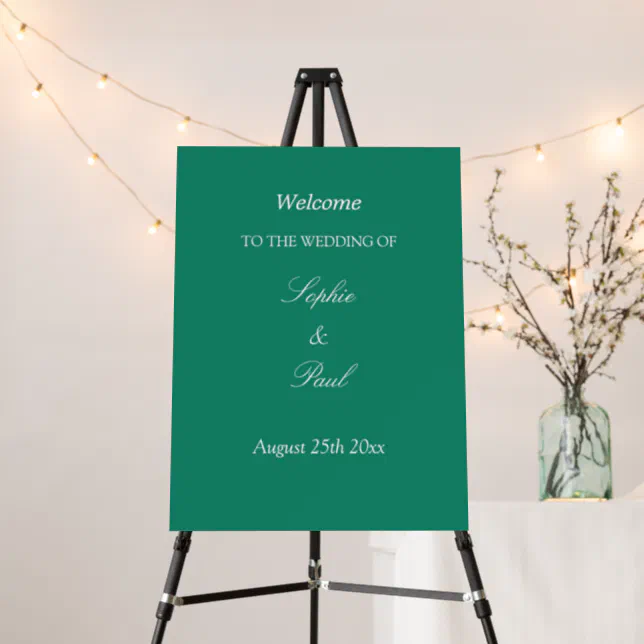 Emerald Green Wedding Welcome Sign