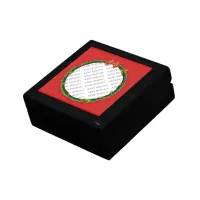 Christmas Wreath Add Your Photo & Red Background Jewelry Box