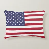 Red White & Blue Patriotic American Flag Accent Pillow