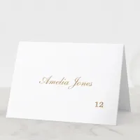 Delicate Golden Beige Guest Name Place Card