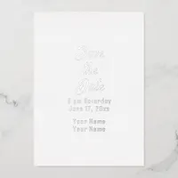 Dusty Blue Modern Minimalist Foil Save the Date Foil Invitation