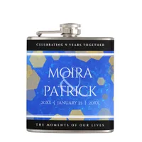 Elegant 9th Lapis Lazuli Wedding Anniversary Flask