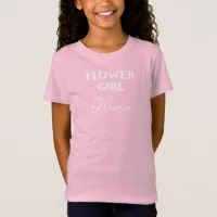 Minimalist Flower Girl Pink Name T-Shirt