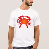 Bright Orange Ombre Crab Silhouette T-Shirt