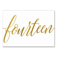 Table Numbers - Luxe Typography -Faux Gold Foil 14