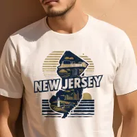 Retro Travel Iconic New Jersey Graphic T-Shirt