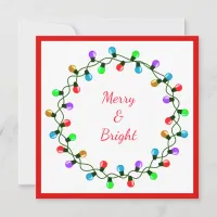 Merry & Bright Christmas Lights  Holiday Card