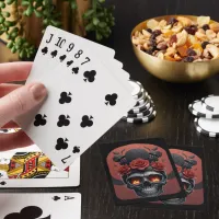 Enigmatic Skull & Roses Playing Cards