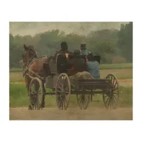 Amish Family Outing Wood Wall Art