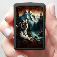 Bengal Tiger Watches Mountain Stream Zippo Lighter