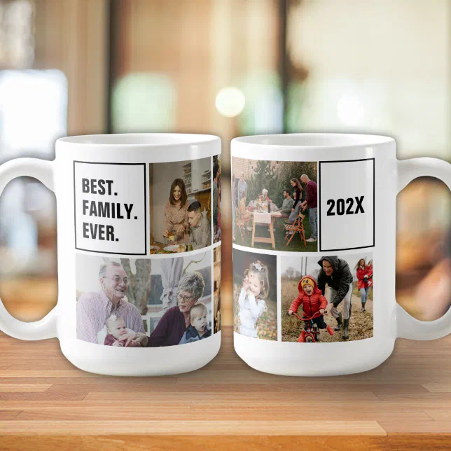 Family Reunions Photo Collage and Custom Text Coffee Mug