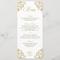 Elegant Vintage Wedding Menu | Nadine (Gold)