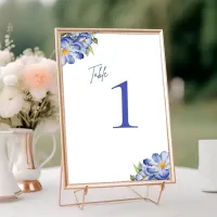 Modern Elegant Floral Table Top Number Sign Table Number