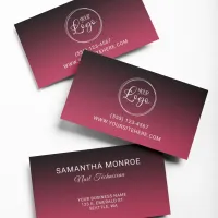 Business Logo Black Magenta Red Gradient Business Card