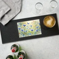 Watercolor Blue Floral Cornflower Germany | Bar Mat