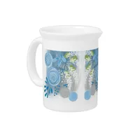 Modern Abstract Floral Beverage Pitcher