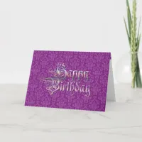 Happy Birthday Card Purple Graffiti Text