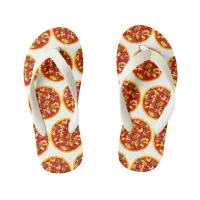 Cartoon Pizza Pattern Kid's Flip Flops