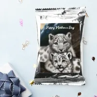 Mother Snow Leopard and Cub in the Mountains Coffee Drink Mix