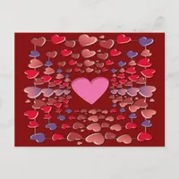 Valentines Colorful Candy Hearts Pattern Postcard