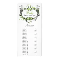 chic green, black and white Services rack card