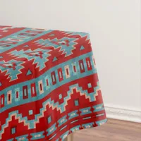 Southwest Mesas Turquoise & Red Medium Tablecloth