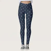 Christmas snowflakes and dots pattern leggings