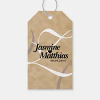 Rustic Elegant Vintage Monogram Burlap Wedding Gift Tags