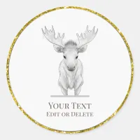 *~* Rustic AP49 Cute Cartoon Baby Moose Sticker