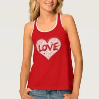 Happy Valentines Day Red Love Heart Tank Top