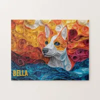 Basenji Paper Quilling Art Dog Portrait Jigsaw Puzzle