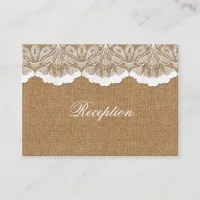 Rustic Chic burlap and lace country wedding Enclosure Card