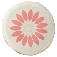 Large Stylized Coral & Peach Sunflower Sugar Cookie