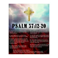 Psalm 37 Verse 12 To 20 Glowing Christian Cross Acrylic Print