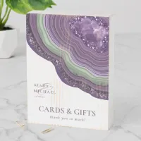 Agate Geode Glitter Cards & Gifts Violet ID647 Wooden Box Sign