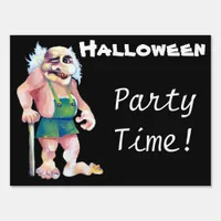 Halloween Party Scandinavian Funny Ogre Troll Sign