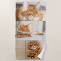 Three Big Photo Collage Beach Towel