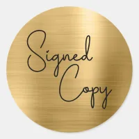 Cute Heart Signed Copy Gold Classic Round Sticker