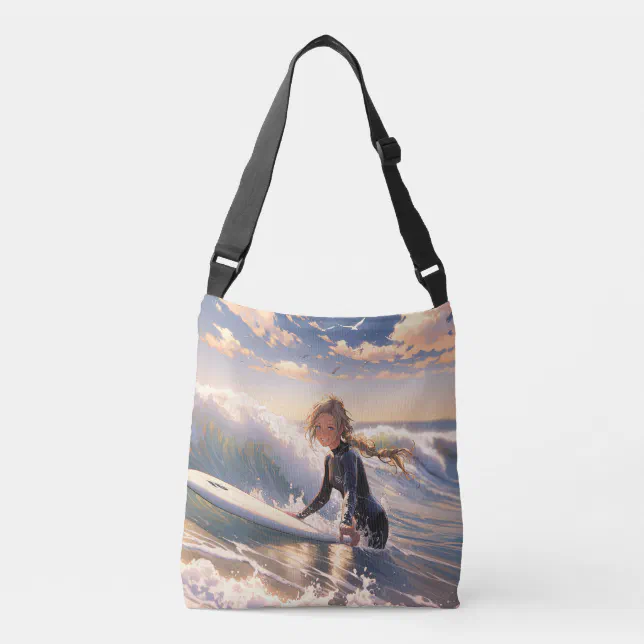 Heading out to catch a wave crossbody bag