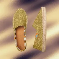 Metallic Gold Glitter Image Pattern, ZEA Espadrilles