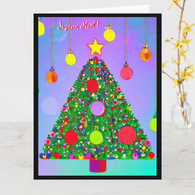 Colorful and cheerful Christmas tree Card
