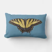 Simple Yellow Butterfly and Initial Nature Lumbar Pillow