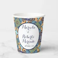 Elegant Mexican Floral Talavera Wedding  Paper Cups