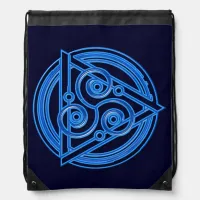 Azure Symphony: The Electric Triad Drawstring Bag