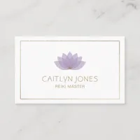 Purple And Gold Lotus Logo Yoga | Reiki Business Card