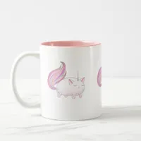 Caticorn in Pink Two-Tone Coffee Mug