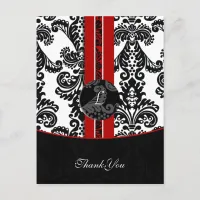 red damask ThankYou Cards