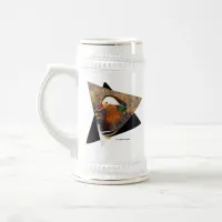 Beautiful Chatty Mandarin Duck at the Pond Beer Stein